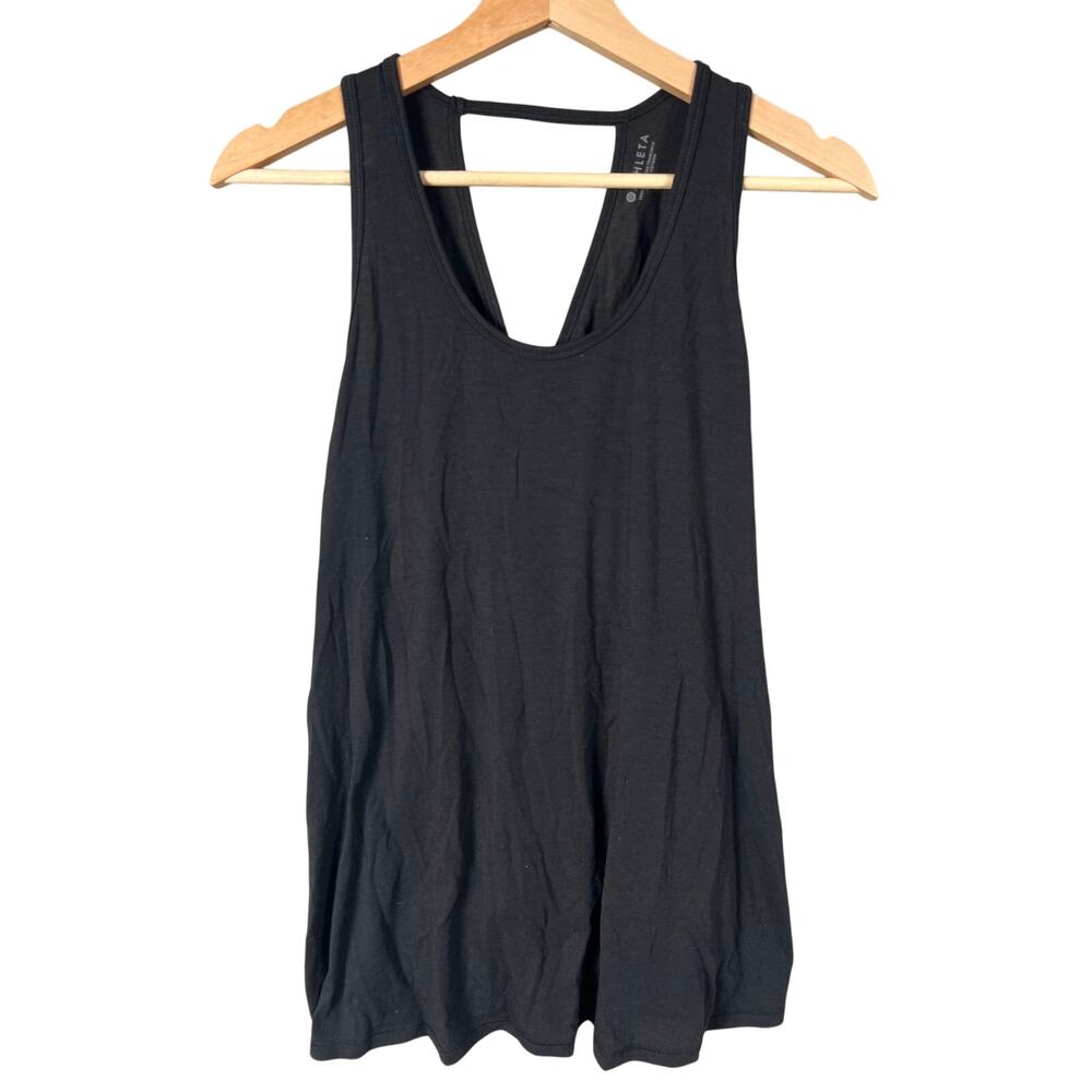 Athleta Women Tank Top Size Large Ribbed Draped Scoop Neck